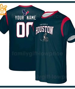 Custom Football NFL Texans Shirt for Men Women – Houston Texans American Football Shirt with Custom Name and Number