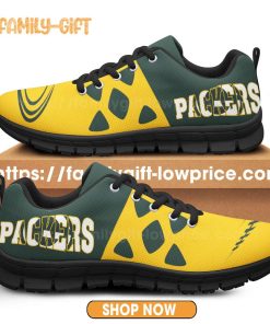 Green Bay Packers Shoes NFL Shoe Gifts for Fan – Packers Best Walking Sneakers for Men Women