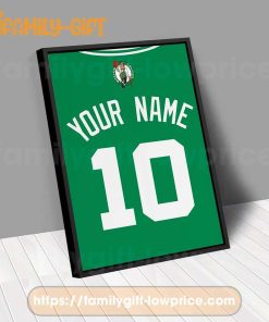 Personalize Your Boston Celtics Jersey NBA Poster with Custom Name and Number - Premium Poster for Room