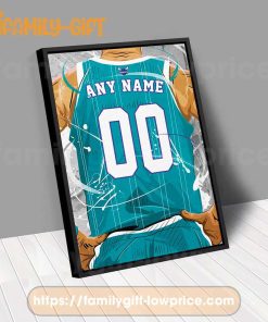 Personalize Your Charlotte Hornets Jersey NBA Poster with Custom Name and Number - Premium Poster for Room