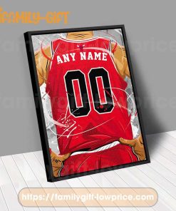 Personalize Your Chicago Bulls Jersey NBA Poster with Custom Name and Number - Premium Poster for Room