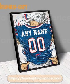 Personalize Your Buffalo Bills Jersey NFL Poster with Custom Name and Number - Premium Poster for Room