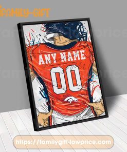 Personalize Your Denver Broncos Jersey NFL Poster with Custom Name and Number - Premium Poster for Room