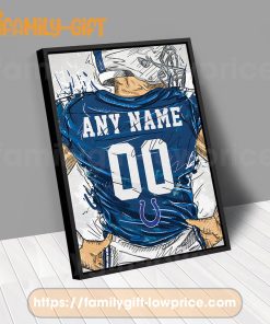Personalize Your Indianapolis Colts Jersey NFL Poster with Custom Name and Number - Premium Poster for Room
