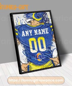 Personalize Your Los Angeles Rams Jersey NFL Poster with Custom Name and Number - Premium Poster for Room