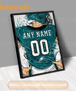 Personalize Your Philadelphia Eagles Jersey NFL Poster with Custom Name and Number - Premium Poster for Room