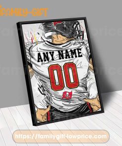 Personalize Your Tampa Bay Buccaneers Jersey NFL Poster with Custom Name and Number - Premium Poster for Room