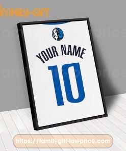 Personalize Your Dallas Mavericks Jersey NBA Poster with Custom Name and Number - Premium Poster for Room