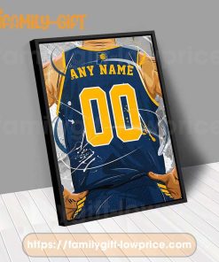 Personalize Your Indiana Pacers Jersey NBA Poster with Custom Name and Number - Premium Poster for Room