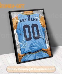 Personalize Your Memphis Grizzlies Jersey NBA Poster with Custom Name and Number - Premium Poster for Room