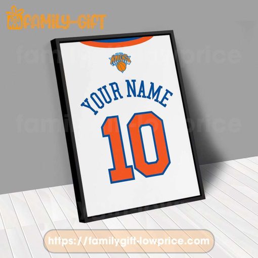 Personalize Your New York Knicks Jersey NBA Poster with Custom Name and Number – Premium Poster for Room