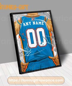 Personalize Your Oklahoma City Jersey NBA Poster with Custom Name and Number - Premium Poster for Room