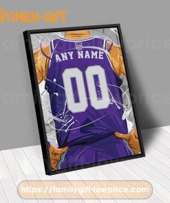 Personalize Your Sacramento Kings Jersey NBA Poster with Custom Name and Number - Premium Poster for Room