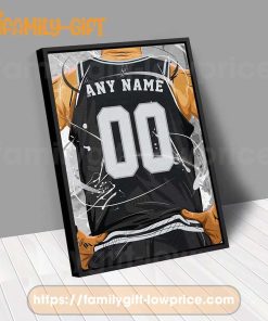 Personalize Your San Antonio Spurs Jersey NBA Poster with Custom Name and Number - Premium Poster for Room