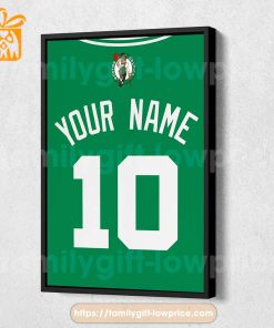 Personalize Your Boston Celtics Jersey NBA Poster with Custom Name and Number - Premium Poster for Room