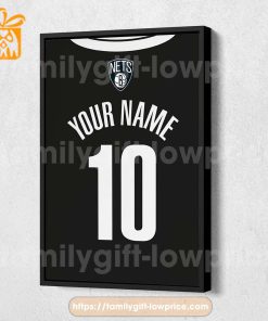 Personalize Your Brooklyn Nets Jersey NBA Poster with Custom Name and Number – Premium Poster for Room