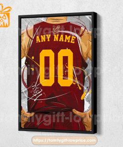 Personalize Your Cleveland Cavaliers Jersey NBA Poster with Custom Name and Number - Premium Poster for Room
