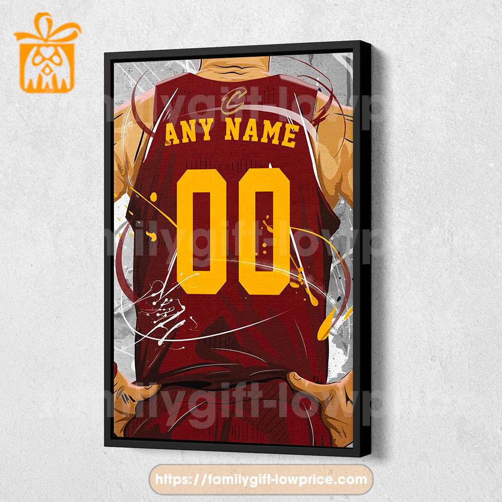 Personalize Your Cleveland Cavaliers Jersey NBA Poster with Custom Name and Number - Premium Poster for Room