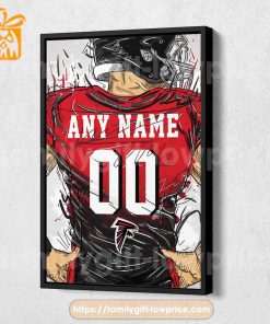 Personalize Your Atlanta Falcons Jersey NFL Poster with Custom Name and Number – Premium Poster for Room