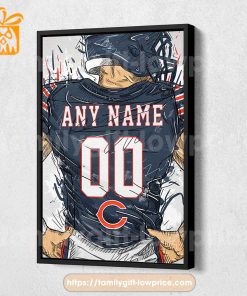 Personalize Your Chicago Bears Jersey NFL Poster with Custom Name and Number – Premium Poster for Room