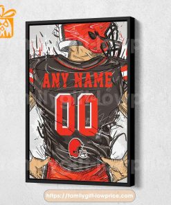 Personalize Your Cleveland Browns Jersey NFL Poster with Custom Name and Number - Premium Poster for Room