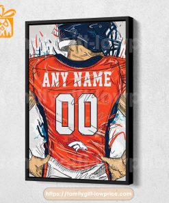 Personalize Your Denver Broncos Jersey NFL Poster with Custom Name and Number - Premium Poster for Room