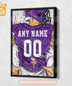 Personalize Your Minnesota Vikings Jersey NFL Poster with Custom Name and Number – Premium Poster for Room