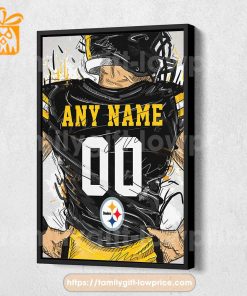 Personalize Your Pittsburgh Steelers Jersey NFL Poster with Custom Name and Number – Premium Poster for Room