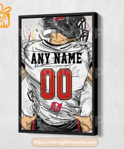 Personalize Your Tampa Bay Buccaneers Jersey NFL Poster with Custom Name and Number – Premium Poster for Room
