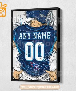 Personalize Your Tennessee Titans Jersey NFL Poster with Custom Name and Number – Premium Poster for Room
