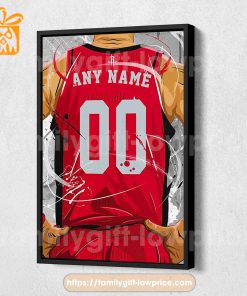Personalize Your Houston Rockets Jersey NBA Poster with Custom Name and Number – Premium Poster for Room