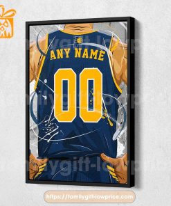 Personalize Your Indiana Pacers Jersey NBA Poster with Custom Name and Number – Premium Poster for Room