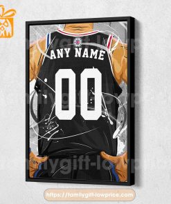 Personalize Your Los Angeles Clippers Jersey NBA Poster with Custom Name and Number – Premium Poster for Room