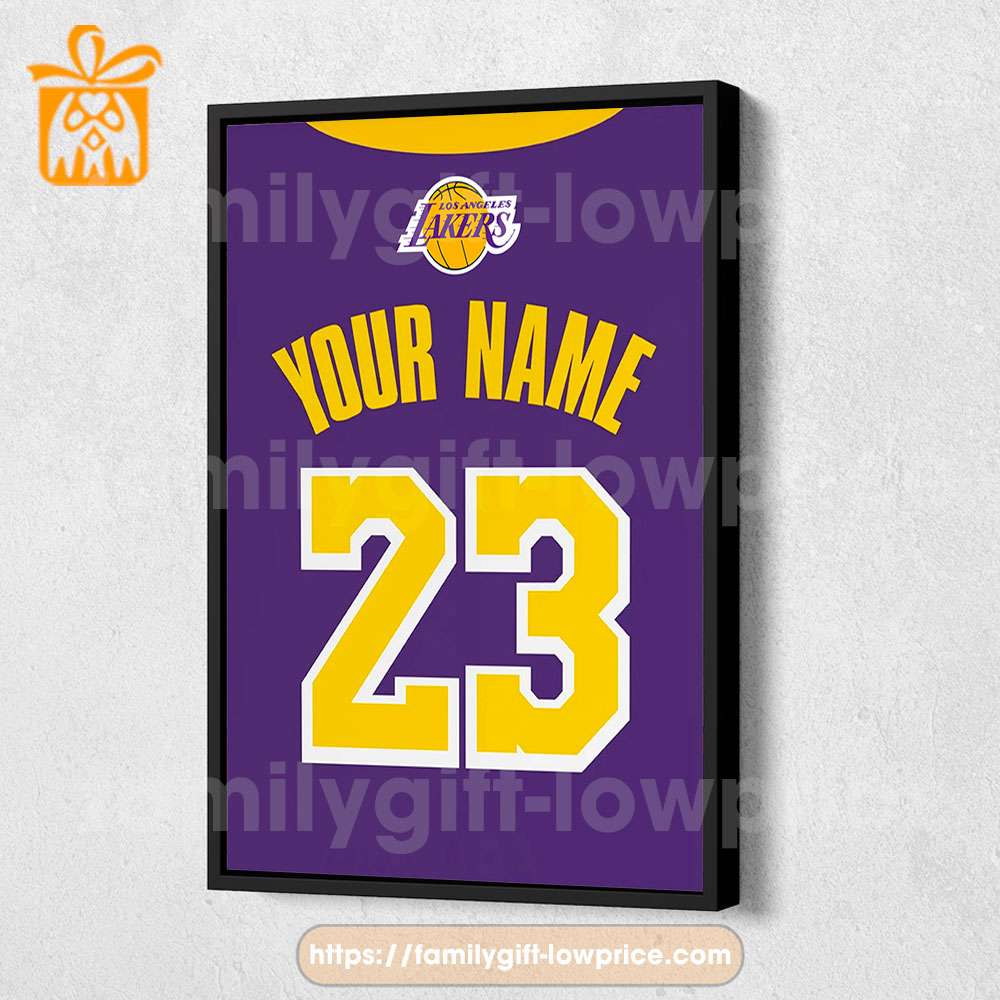 Personalize Your Los Angeles Lakers Jersey NBA Poster with Custom Name and Number - Premium Poster for Room