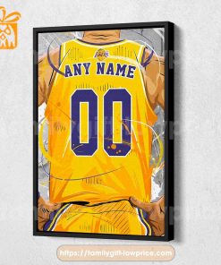 Personalize Your Los Angeles Lakers Jersey NBA Poster with Custom Name and Number – Premium Poster for Room