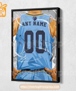 Personalize Your Memphis Grizzlies Jersey NBA Poster with Custom Name and Number – Premium Poster for Room