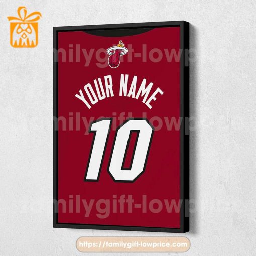 Personalize Your Miami Heat Jersey NBA Poster with Custom Name and Number – Premium Poster for Room