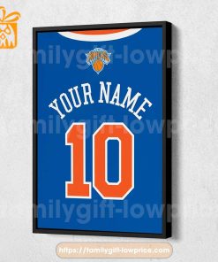 Personalize Your New York Knicks Jersey NBA Poster with Custom Name and Number – Premium Poster for Room