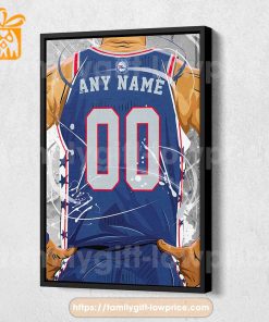 Personalize Your Philadelphia 76ers Jersey NBA Poster with Custom Name and Number – Premium Poster for Room