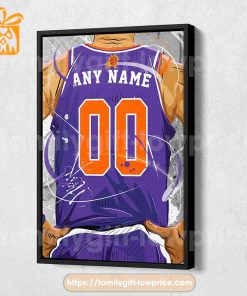 Personalize Your Phoenix Suns Jersey NBA Poster with Custom Name and Number – Premium Poster for Room