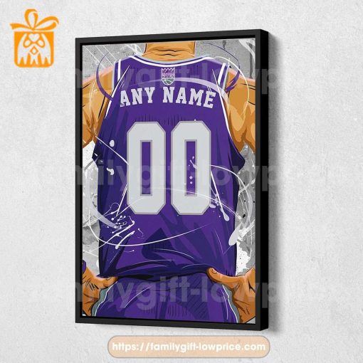 Personalize Your Sacramento Kings Jersey NBA Poster with Custom Name and Number – Premium Poster for Room