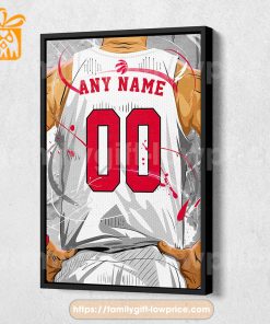 Personalize Your Toronto Raptors Jersey NBA Poster with Custom Name and Number – Premium Poster for Room