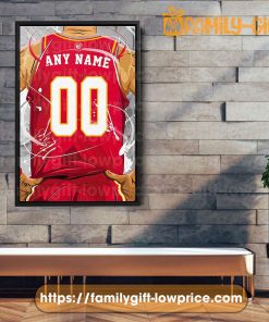 Personalize Your Atlanta Hawks Jersey NBA Poster with Custom Name and Number - Premium Poster for Room