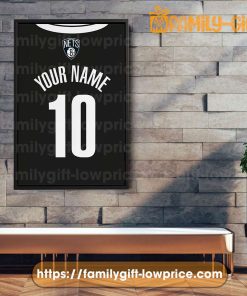 Personalize Your Brooklyn Nets Jersey NBA Poster with Custom Name and Number - Premium Poster for Room