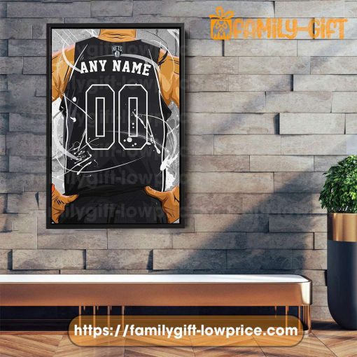 Personalize Your Brooklyn Nets Jersey NBA Poster with Custom Name and Number – Premium Poster for Room