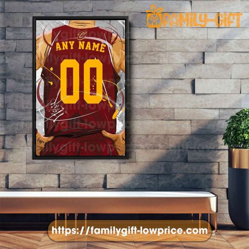 Personalize Your Cleveland Cavaliers Jersey NBA Poster with Custom Name and Number – Premium Poster for Room