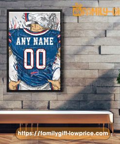 Personalize Your Buffalo Bills Jersey NFL Poster with Custom Name and Number - Premium Poster for Room