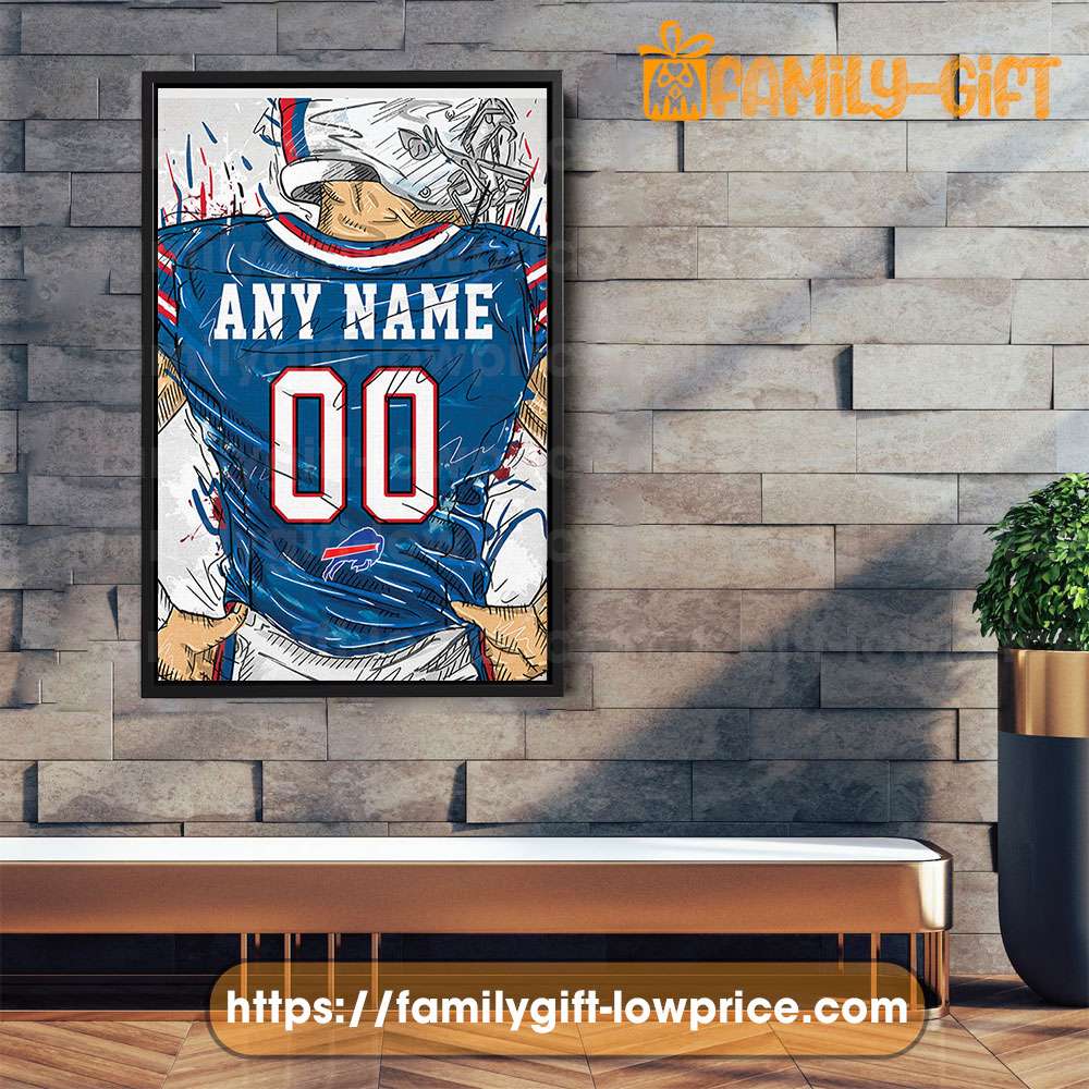 Buffalo Bills Jersey Poster Print Personalized Any NAME and 