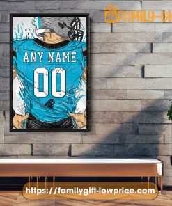 Personalize Your Carolina Panthers Jersey NFL Poster with Custom Name and Number - Premium Poster for Room