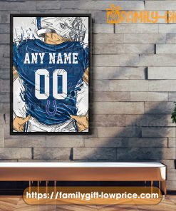Personalize Your Indianapolis Colts Jersey NFL Poster with Custom Name and Number - Premium Poster for Room